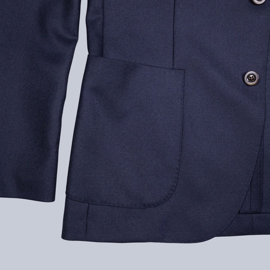Navy Wool Hopsack K-jacket Blazer