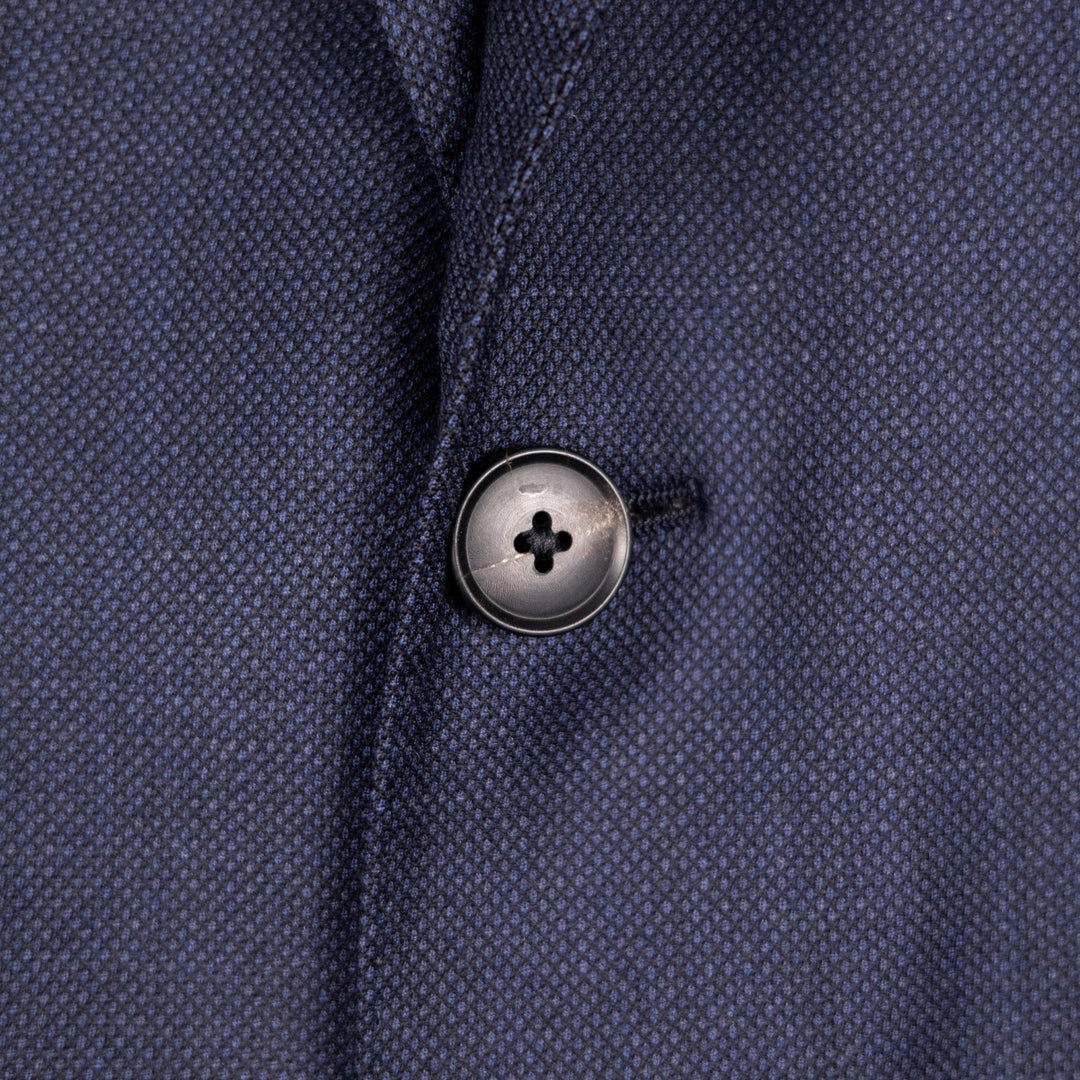 Dark Slate Blue S120 Birdseye Wool Suit - Black Line