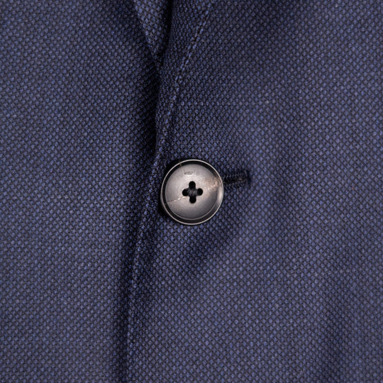 Dark Slate Blue S120 Birdseye Wool Suit - Black Line