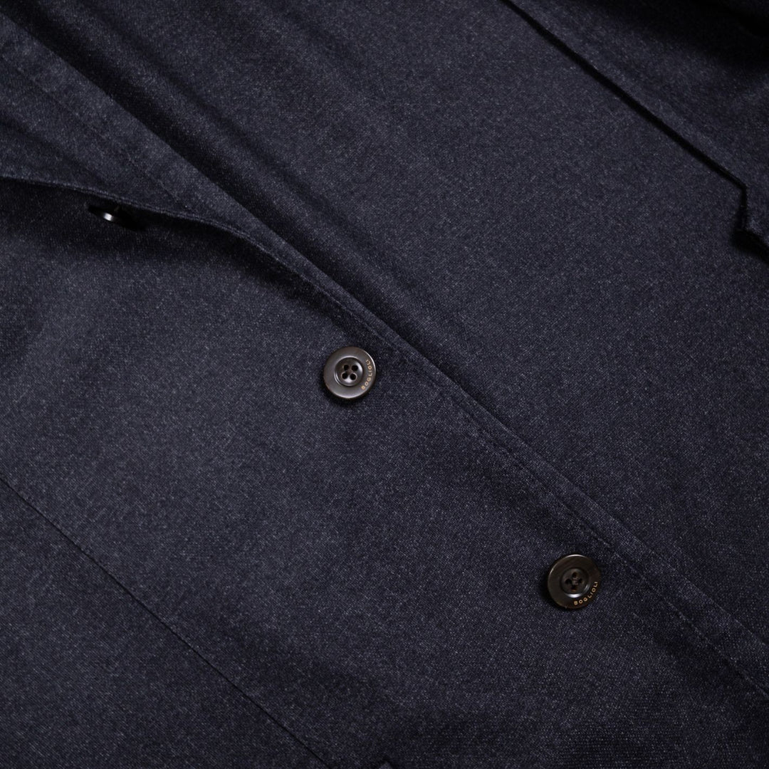 Dark Grey Unconstructed Wool Blazer