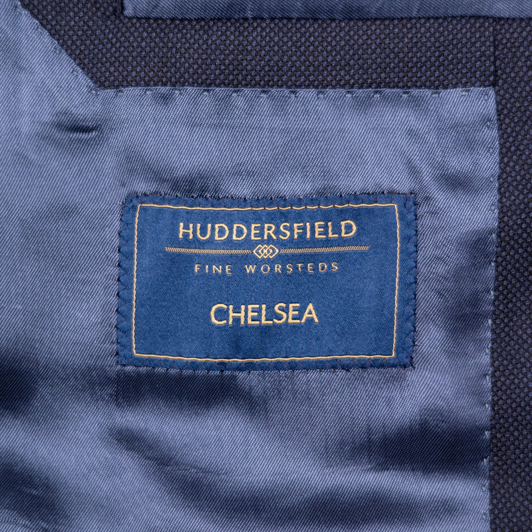 Dark Slate Blue S120 Birdseye Wool Suit - Black Line