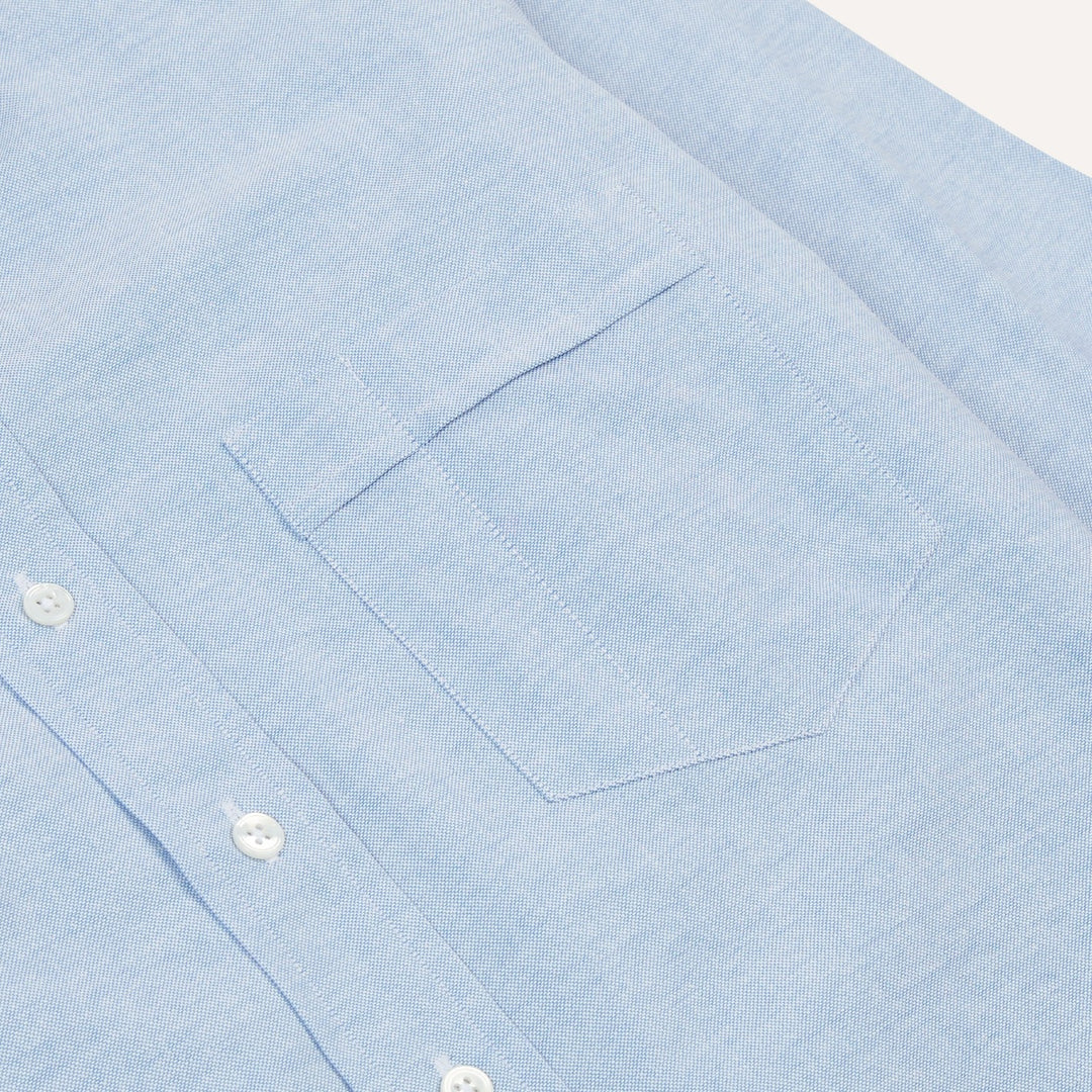 Ice Blue Oxford Button Down Shirt Italy