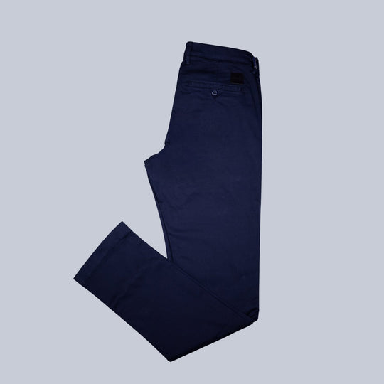 Dark Blue Cotton Lyocell Trousers