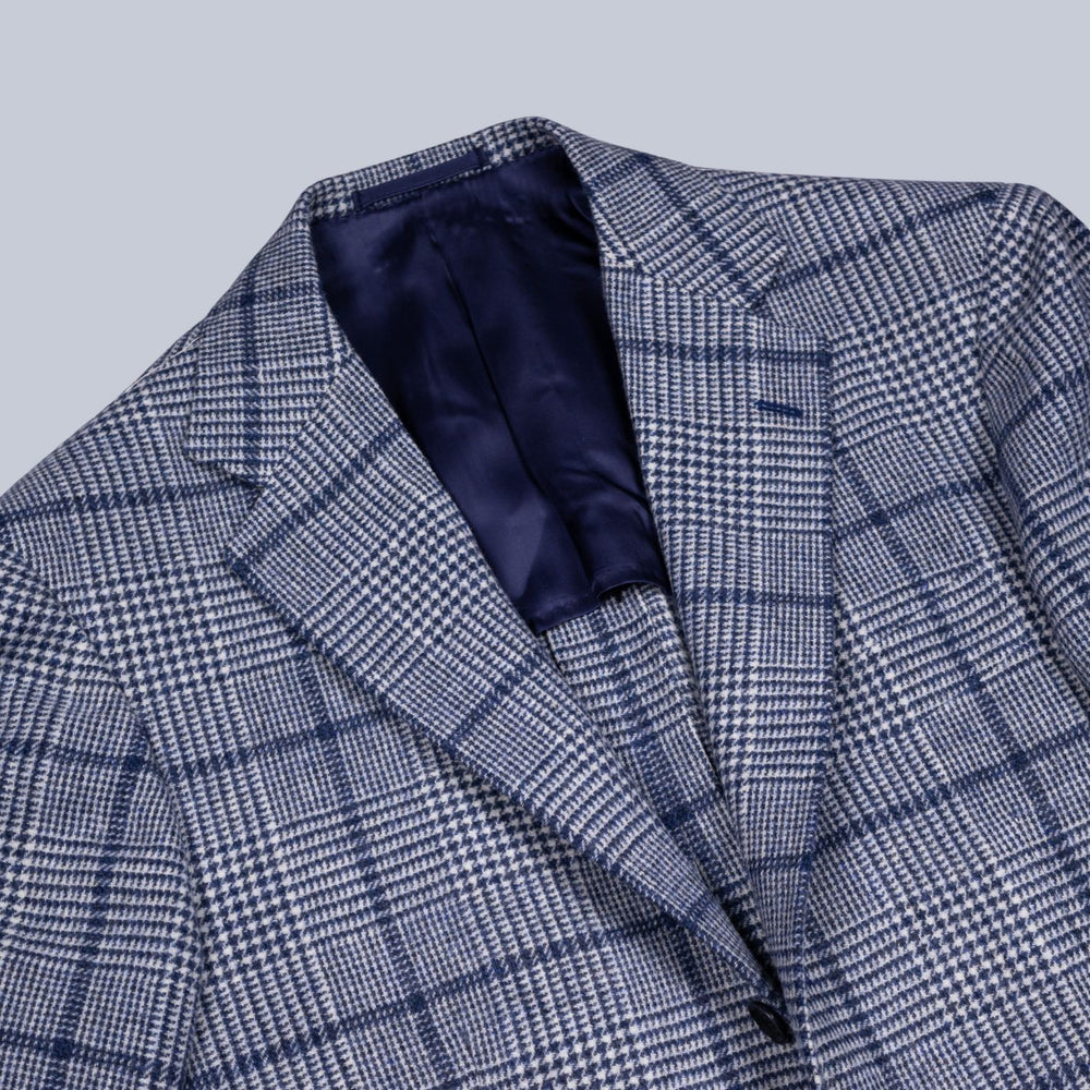 Blue Wool Glencheck Blazer