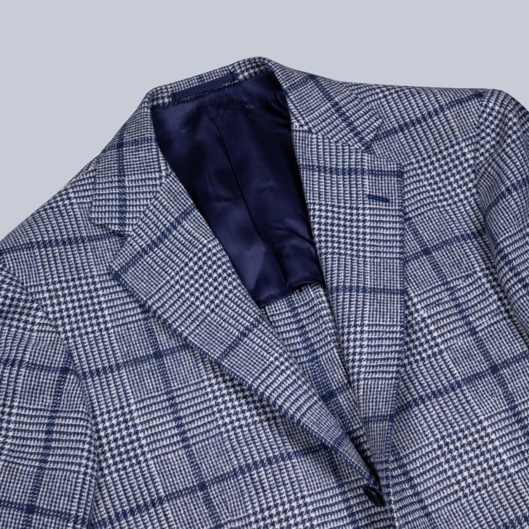 Blue Wool Glencheck Blazer