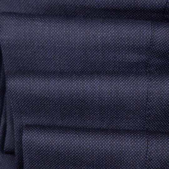 Dark Slate Blue S120 Birdseye Wool Suit - Black Line