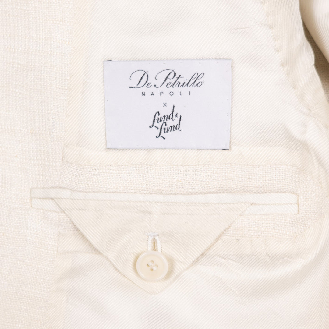 Eggshell White Silk Peak Lapel Dinner Jacket