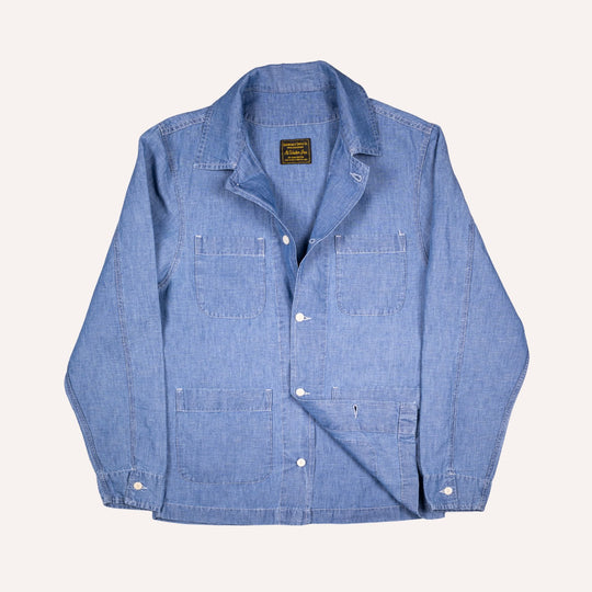 Light Blue Hemp Chambray Denim Work Jacket
