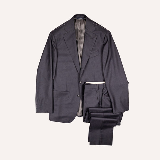 Anthracite Grey S130 Twill Wool Suit - Green Line
