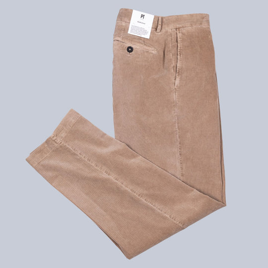 Washed Beige Corduroy Trousers