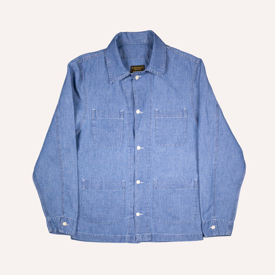 Light Blue Hemp Chambray Denim Work Jacket
