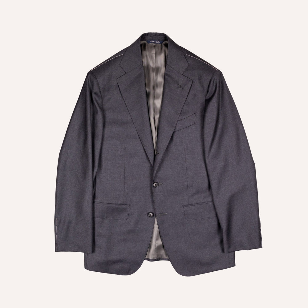 Anthracite Grey S130 Twill Wool Suit - Green Line