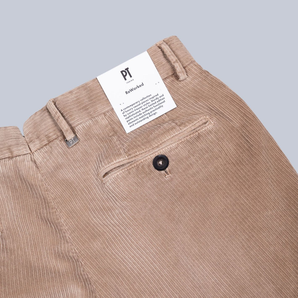 Washed Beige Corduroy Trousers
