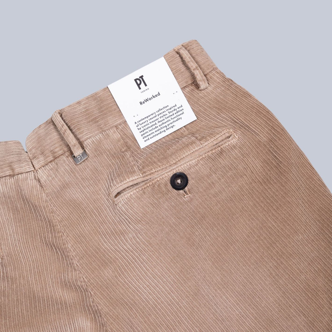 Washed Beige Corduroy Trousers