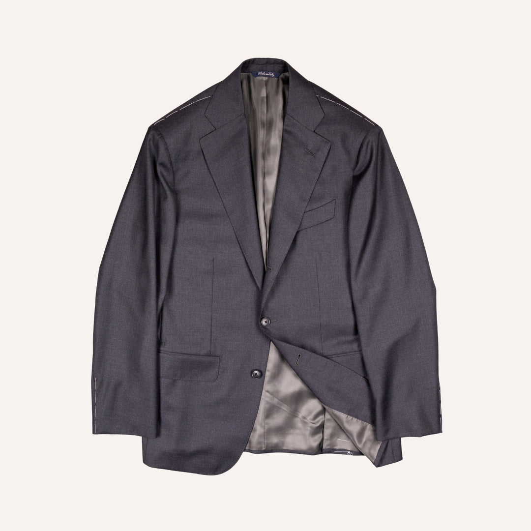 Anthracite Grey S130 Twill Wool Suit - Green Line