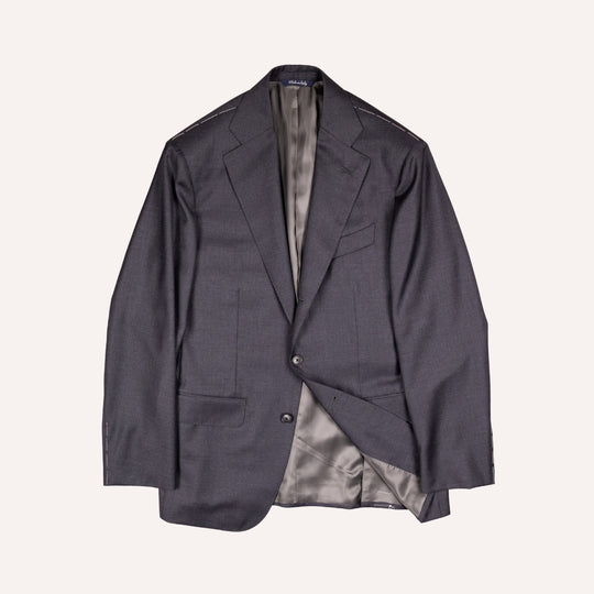 Anthracite Grey S130 Twill Wool Suit - Green Line