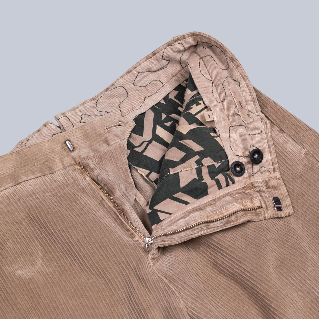 Washed Beige Corduroy Trousers