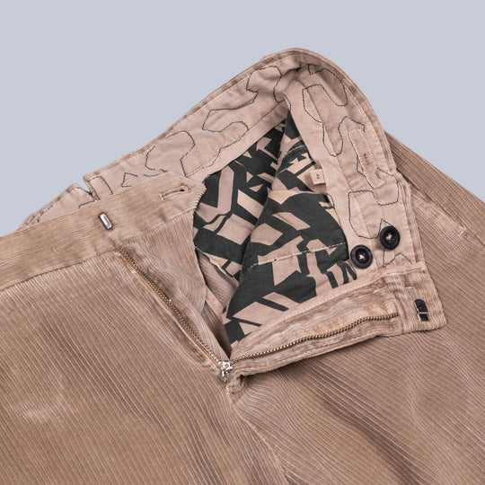Washed Beige Corduroy Trousers