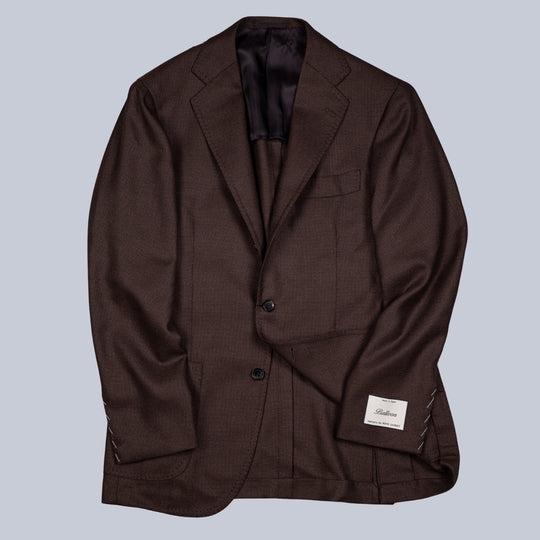 Brown Hopsack Wool Blazer