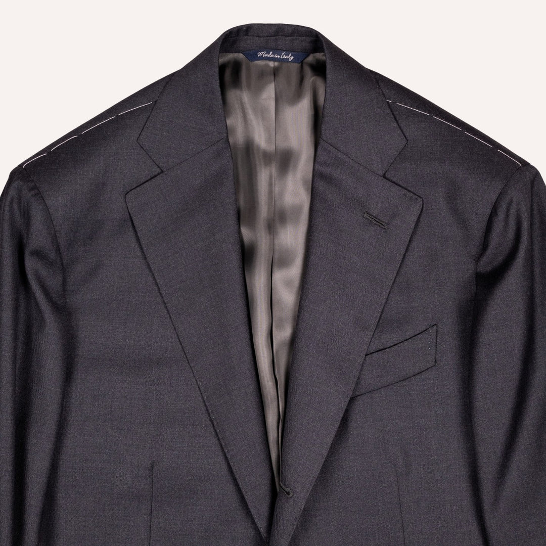 Anthracite Grey S130 Twill Wool Suit - Green Line