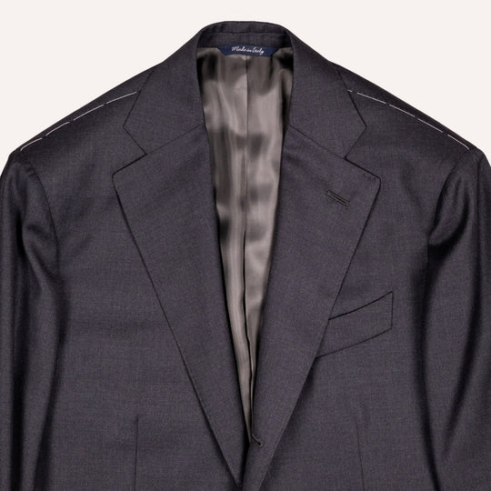 Anthracite Grey S130 Twill Wool Suit - Green Line
