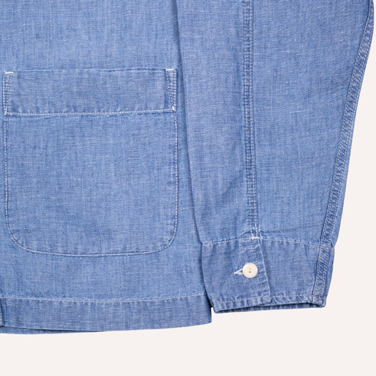 Light Blue Hemp Chambray Denim Work Jacket