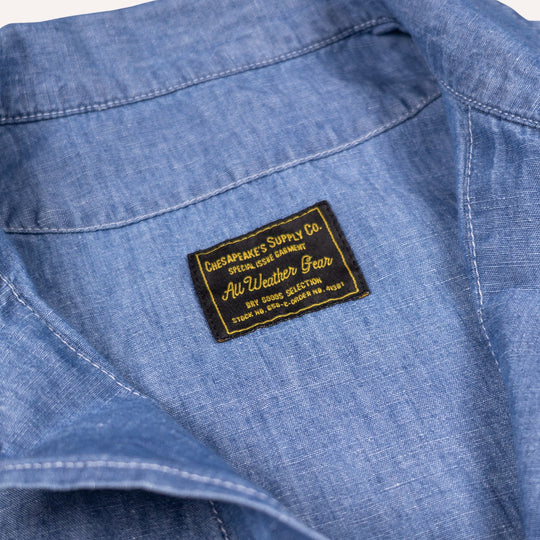 Light Blue Hemp Chambray Denim Work Jacket