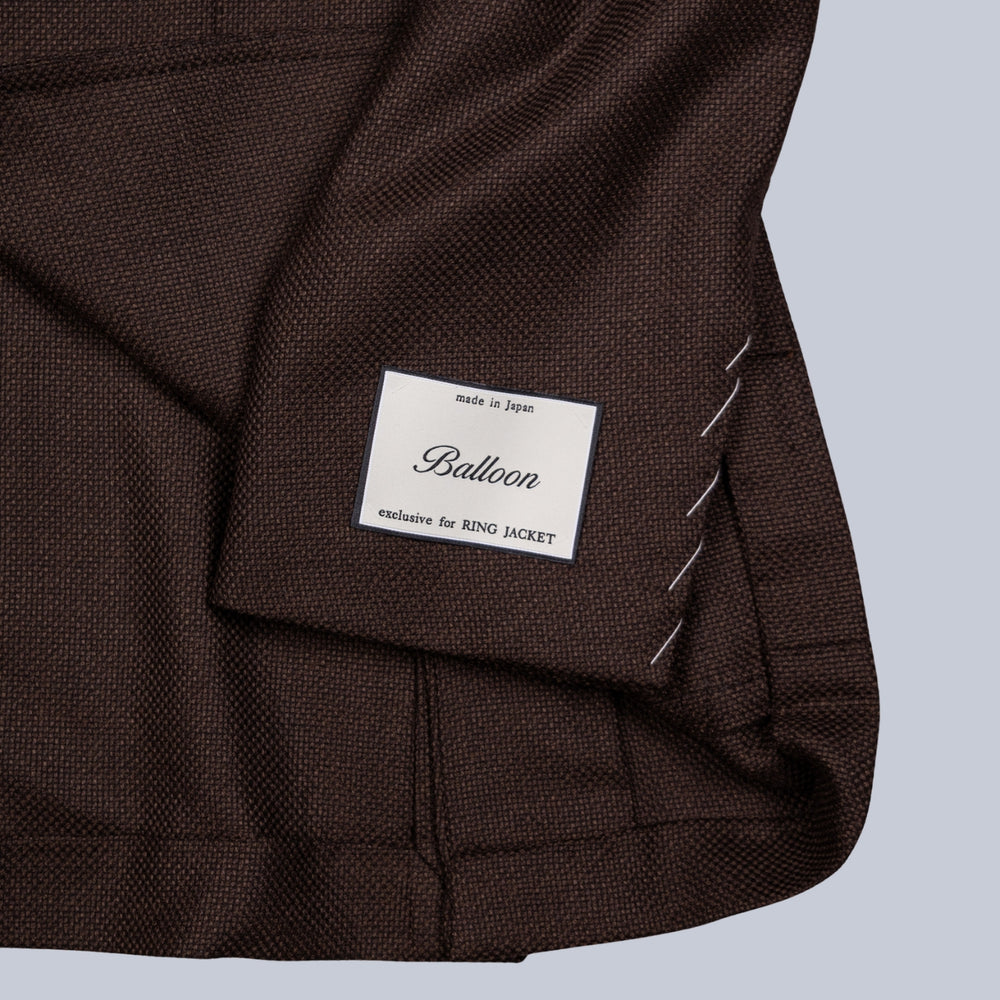 Brown Hopsack Wool Blazer