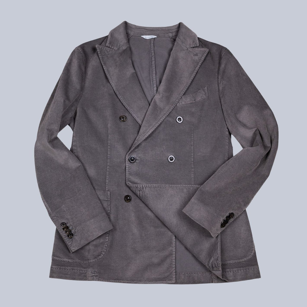 Dusty Grey Cotton Corduroy Double Breasted Suit