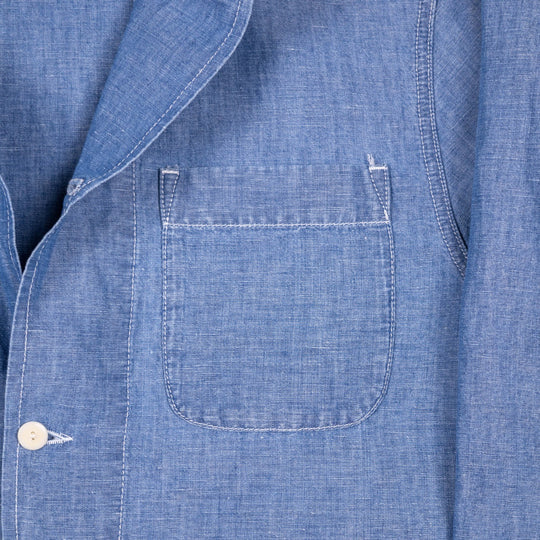 Light Blue Hemp Chambray Denim Work Jacket