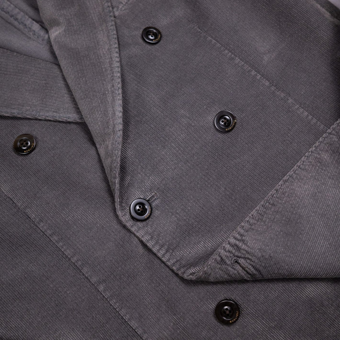 Dusty Grey Cotton Corduroy Double Breasted Suit