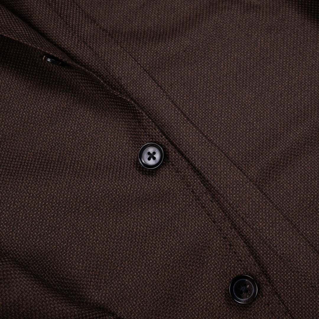 Brown Hopsack Wool Blazer