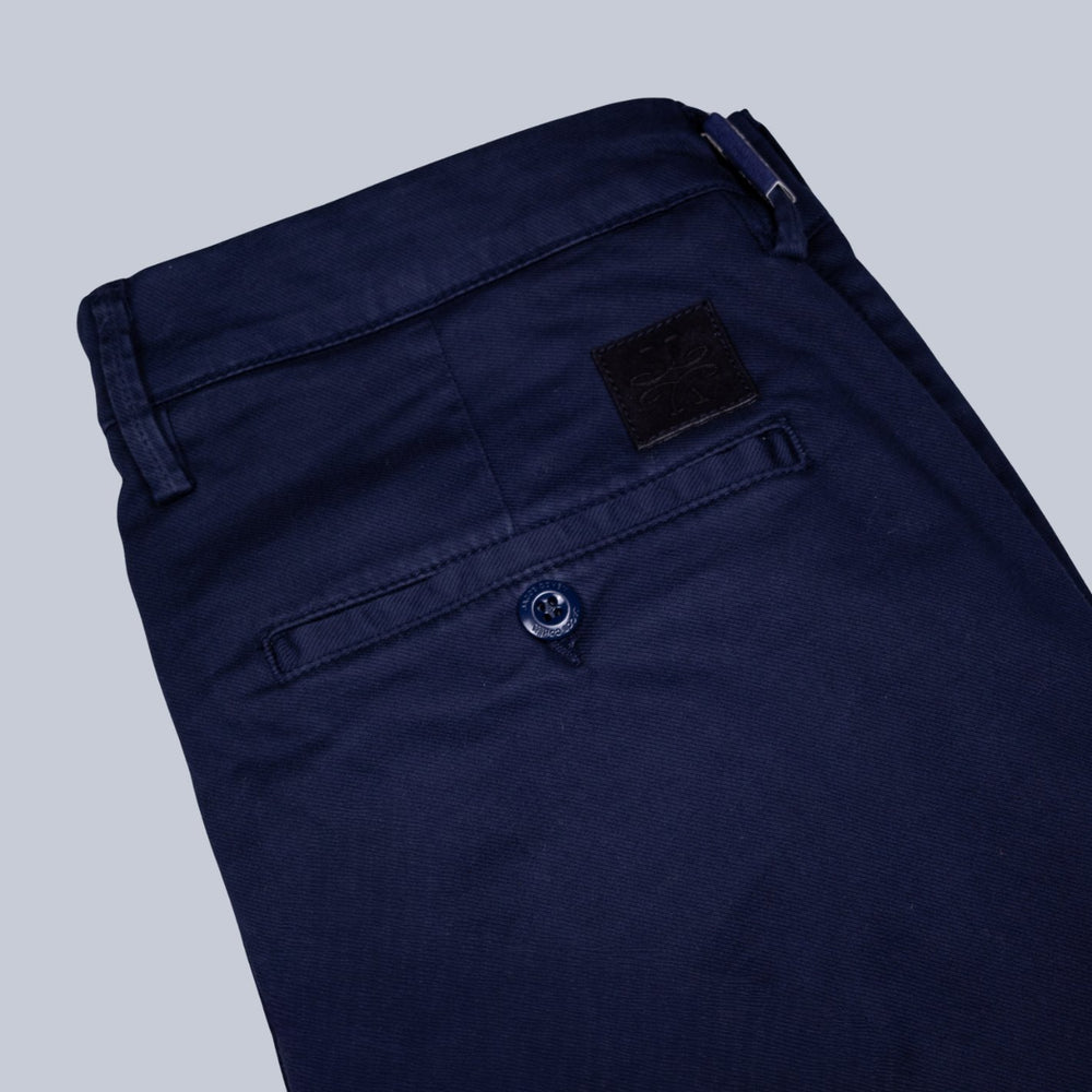 Dark Blue Cotton Lyocell Trousers