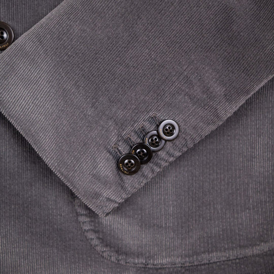 Dusty Grey Cotton Corduroy Double Breasted Suit