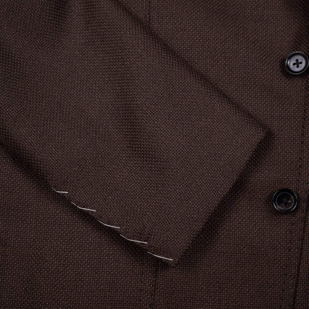 Brown Hopsack Wool Blazer