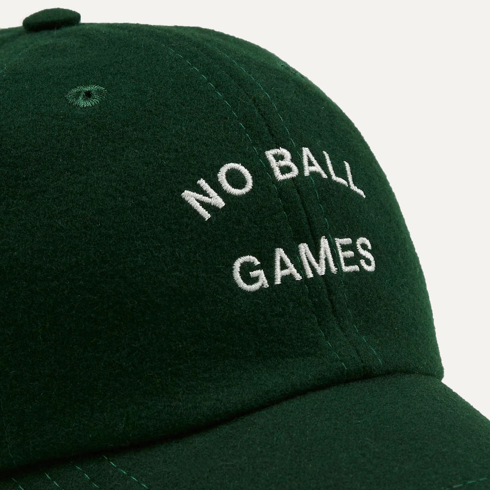 Green 'No Ball Games' Merino Wool Baseball Cap