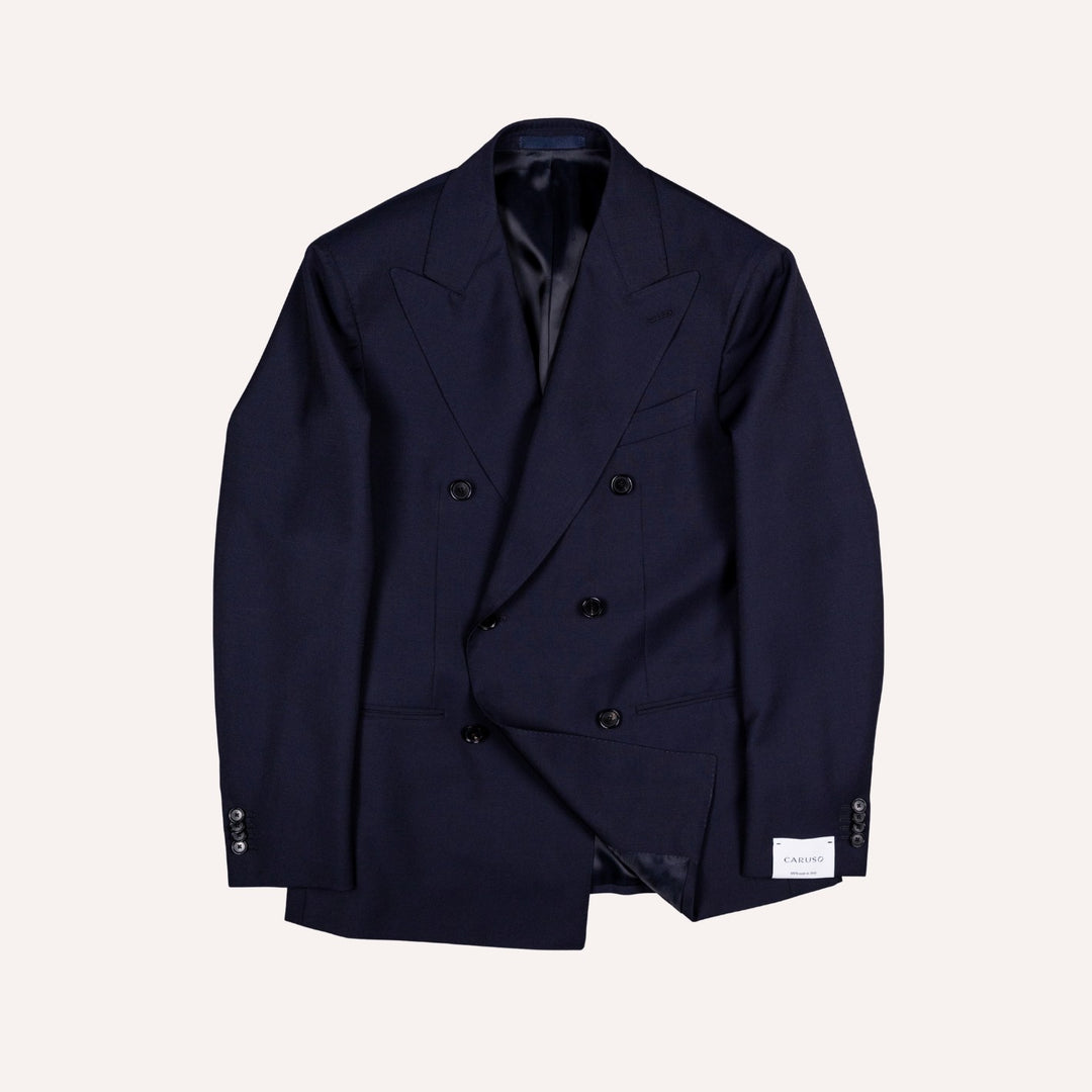Navy Wool Mohair Double Breasted Suit