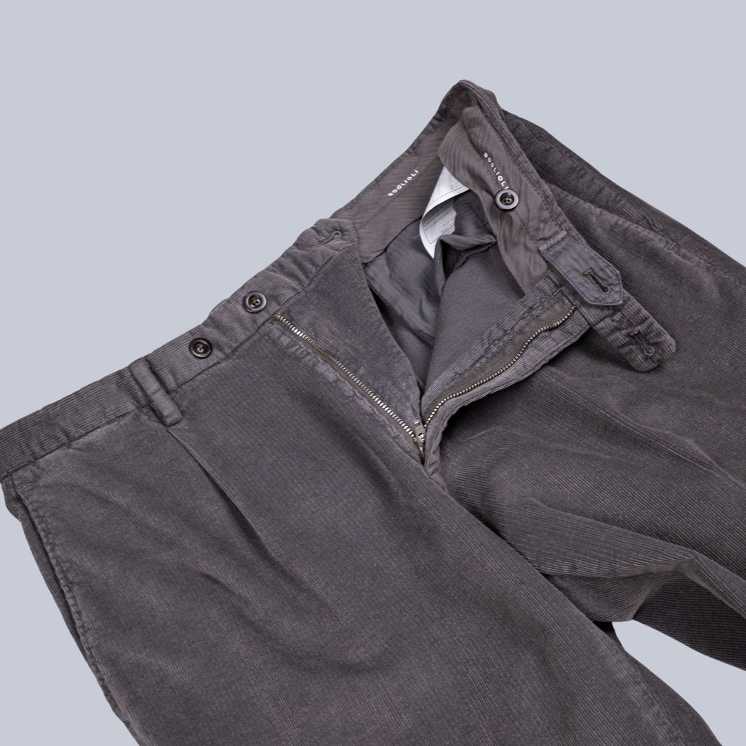 Dusty Grey Cotton Corduroy Double Breasted Suit
