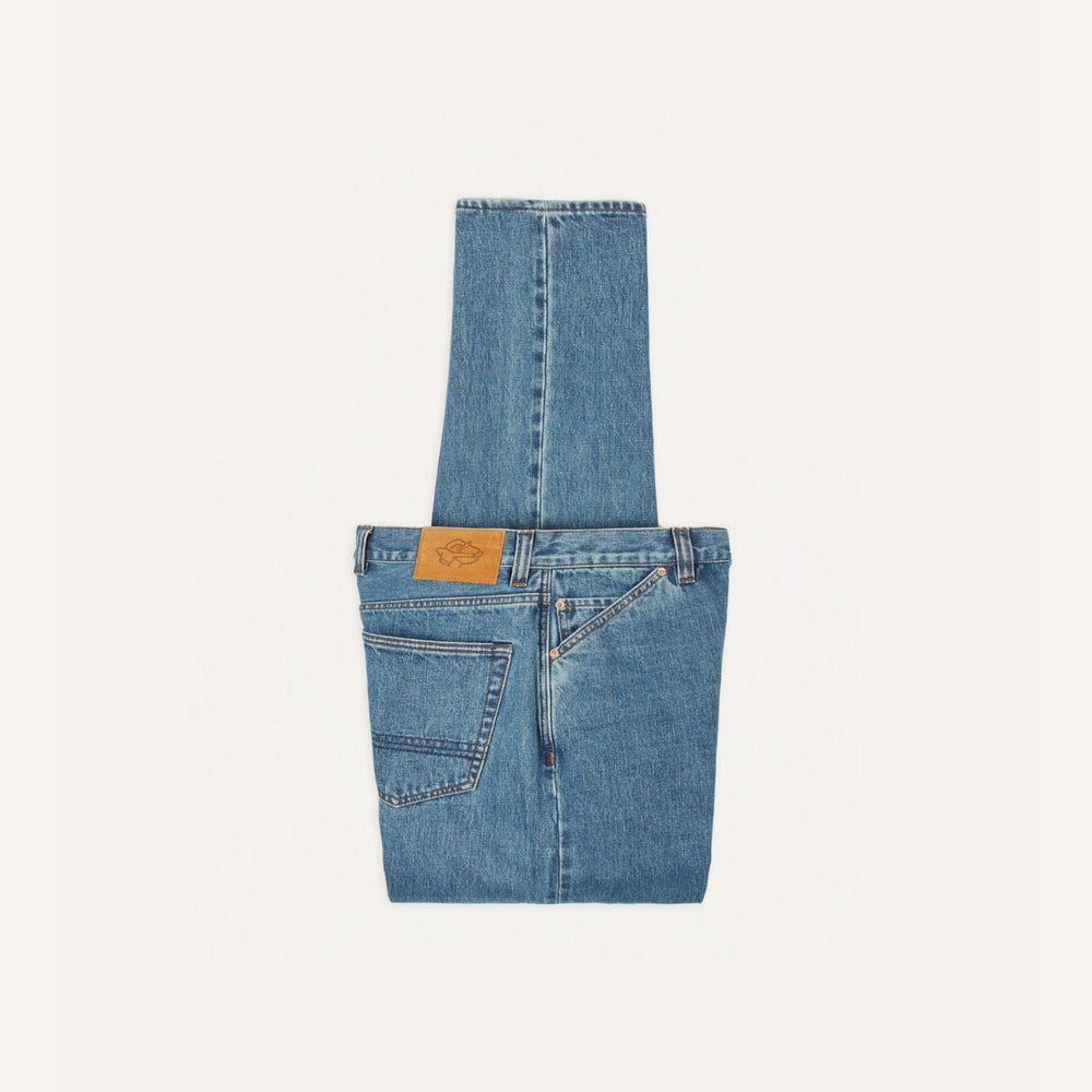 Bleach Wash Japanese Selvedge Denim Five-Pocket Jeans