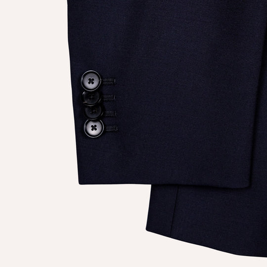 Navy Wool Mohair Double Breasted Suit