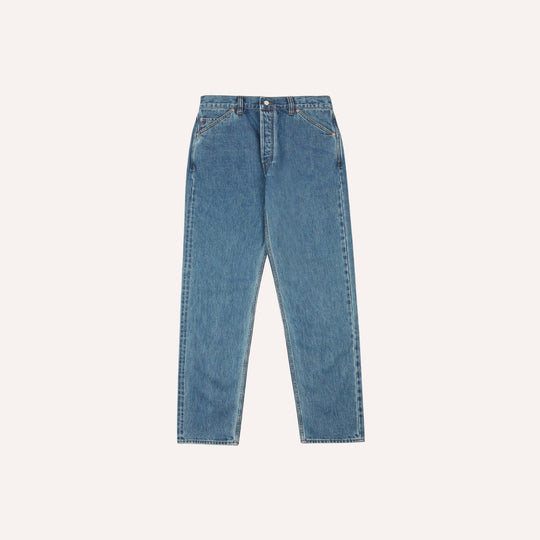 Bleach Wash Japanese Selvedge Denim Five-Pocket Jeans