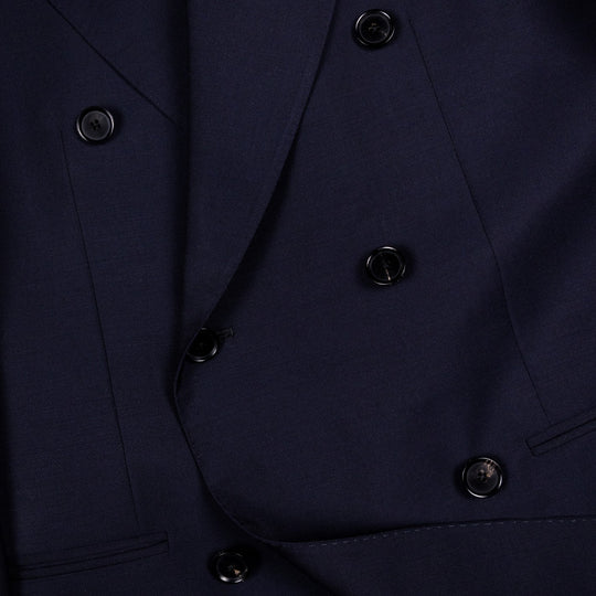 Navy Wool Mohair Double Breasted Suit