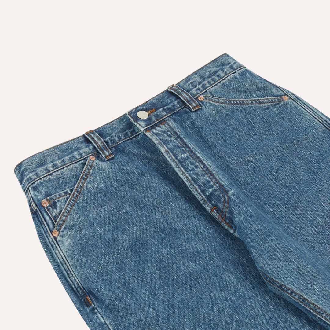 Bleach Wash Japanese Selvedge Denim Five-Pocket Jeans
