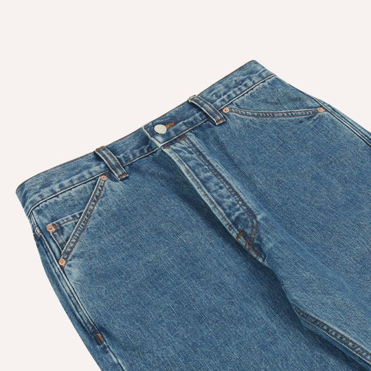 Bleach Wash Japanese Selvedge Denim Five-Pocket Jeans