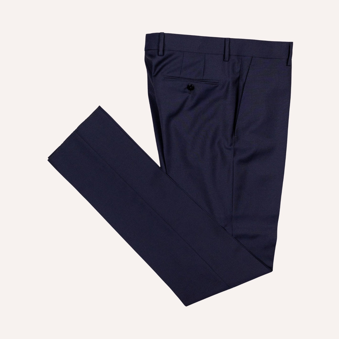 Navy Wool Mohair Double Breasted Suit