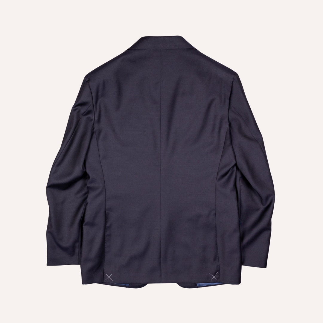 Midnight Blue S130 Twill Wool Suit - Green Line