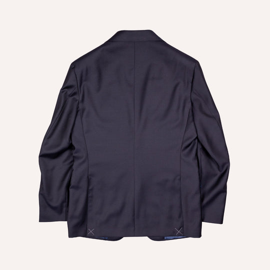 Midnight Blue S130 Twill Wool Suit - Green Line