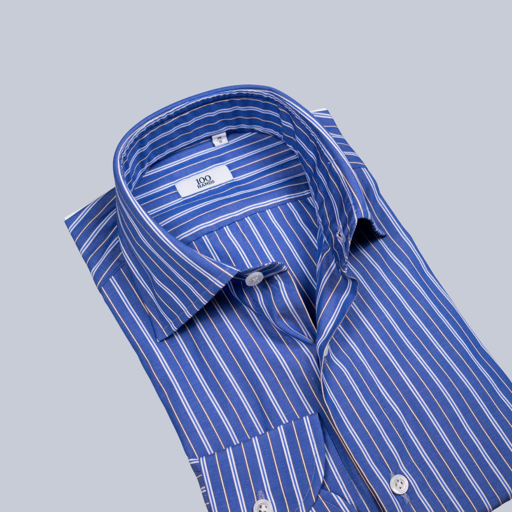 Blue Brown Vintage Stripe Shirt
