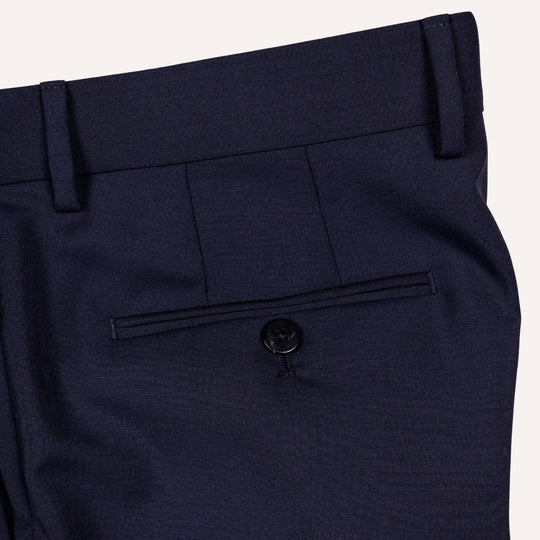 Navy Wool Mohair Double Breasted Suit