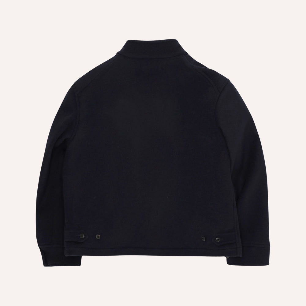 Navy Wool Unlined Harrington Jacket - Regular Fit